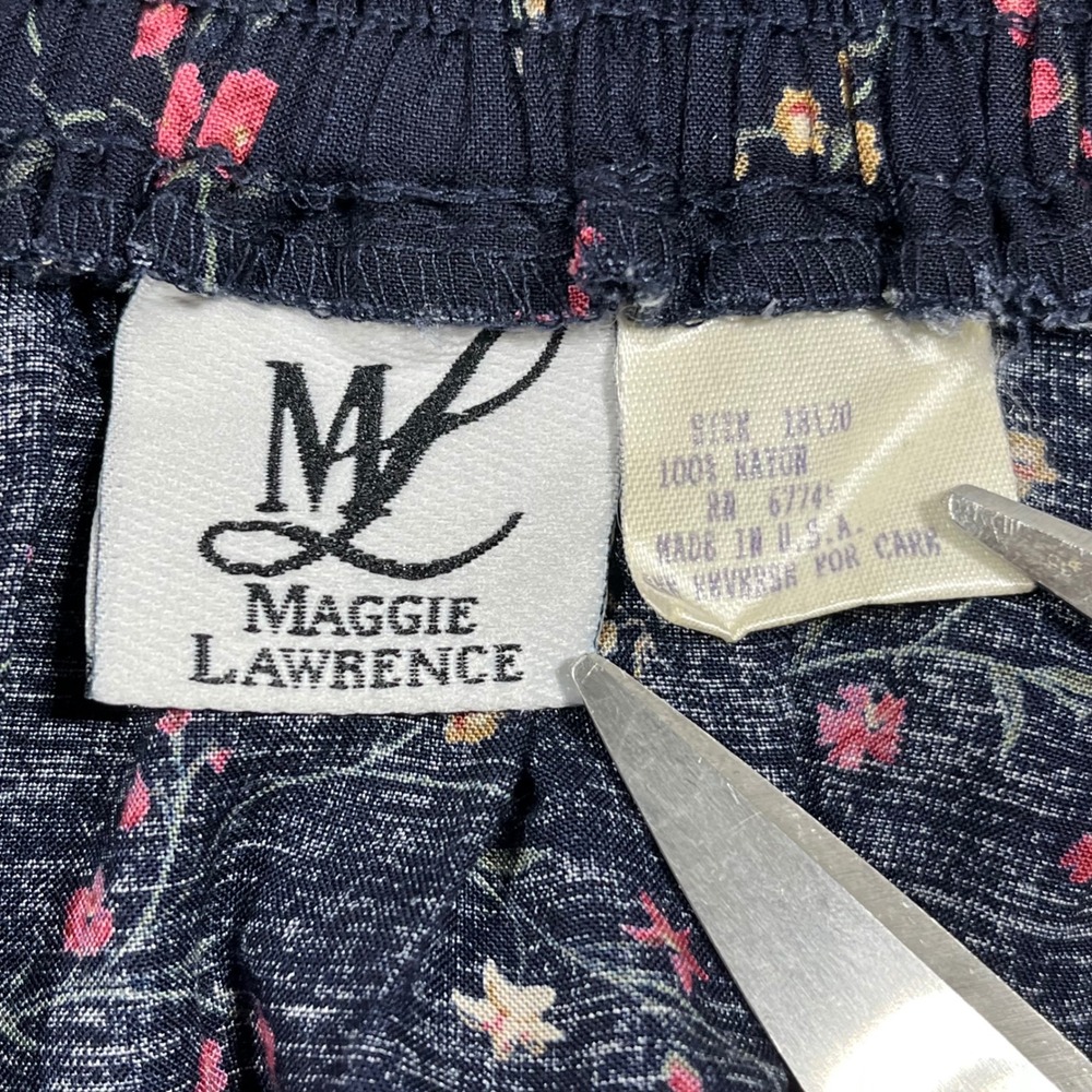 Maggie Lawrence Vintage Dark Floral Maxi Skirt Cottagecore Womens 18 20 Romantic - Picture 8 of 9